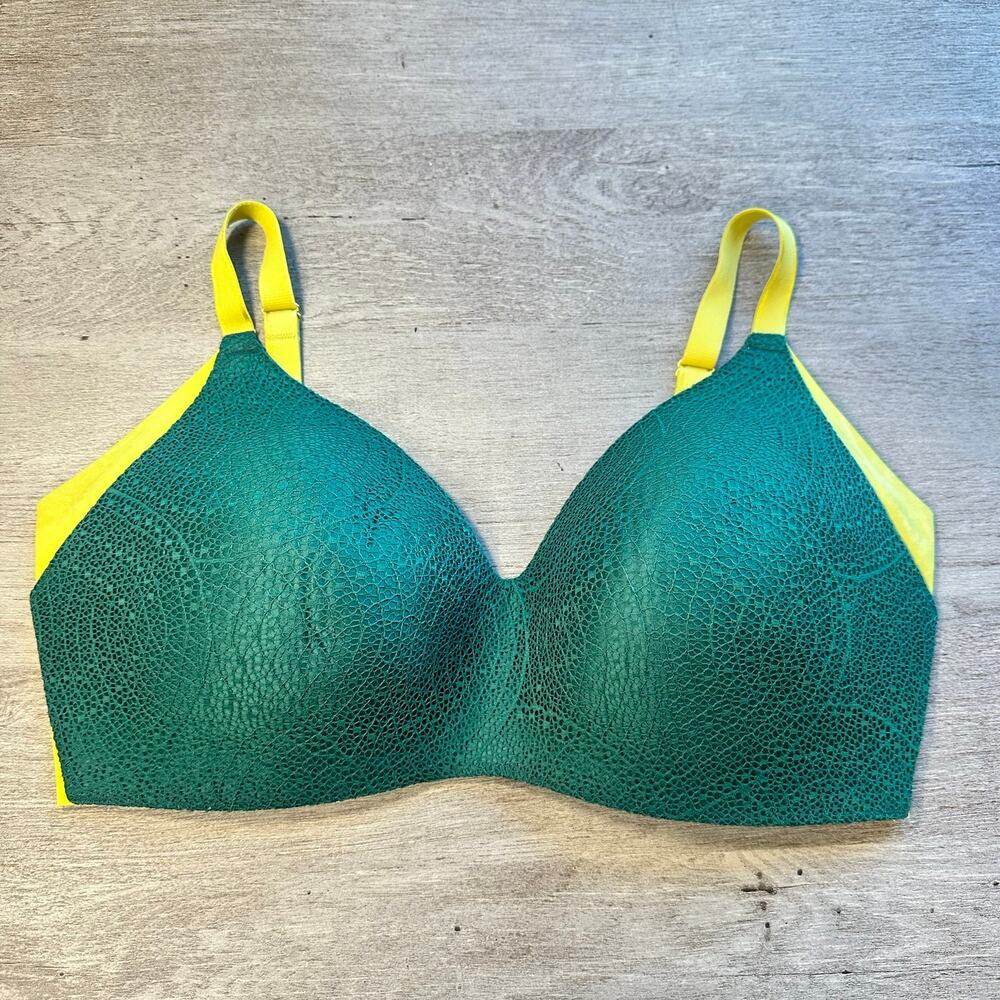 Knix WingWoman Contour Bra Wireless Teal Yellow 7+